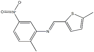 2-methyl-N-[(5-methyl-2-thienyl)methylene]-5-nitroaniline Struktur