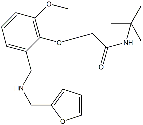 N-(tert-butyl)-2-(2-{[(2-furylmethyl)amino]methyl}-6-methoxyphenoxy)acetamide Struktur