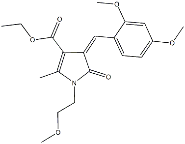 ethyl 4-(2,4-dimethoxybenzylidene)-1-(2-methoxyethyl)-2-methyl-5-oxo-4,5-dihydro-1H-pyrrole-3-carboxylate Struktur