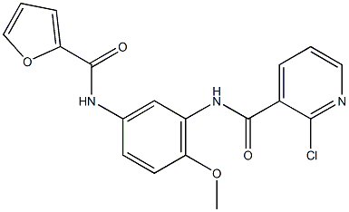 2-chloro-N-[5-(2-furoylamino)-2-methoxyphenyl]nicotinamide Struktur