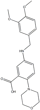 5-[(3,4-dimethoxybenzyl)amino]-2-(4-morpholinyl)benzoic acid Struktur