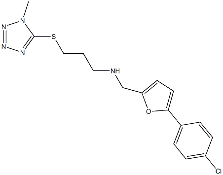 N-{[5-(4-chlorophenyl)-2-furyl]methyl}-N-{3-[(1-methyl-1H-tetraazol-5-yl)sulfanyl]propyl}amine Struktur