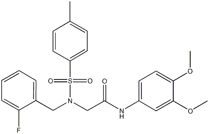 N-(3,4-dimethoxyphenyl)-2-{(2-fluorobenzyl)[(4-methylphenyl)sulfonyl]amino}acetamide Struktur