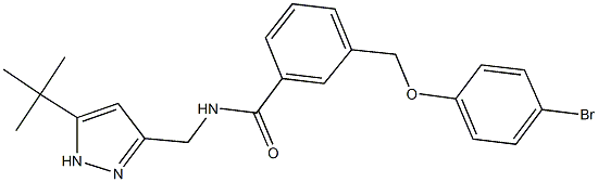 3-[(4-bromophenoxy)methyl]-N-[(5-tert-butyl-1H-pyrazol-3-yl)methyl]benzamide Struktur