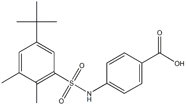 4-{[(5-tert-butyl-2,3-dimethylphenyl)sulfonyl]amino}benzoic acid Struktur