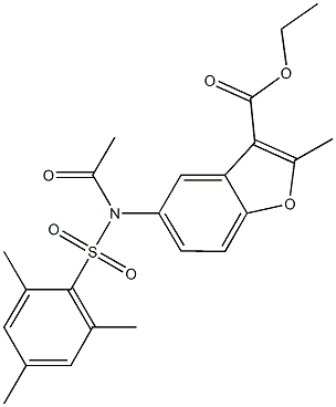 ethyl 5-[acetyl(mesitylsulfonyl)amino]-2-methyl-1-benzofuran-3-carboxylate Struktur