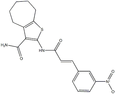 2-[(3-{3-nitrophenyl}acryloyl)amino]-5,6,7,8-tetrahydro-4H-cyclohepta[b]thiophene-3-carboxamide Struktur