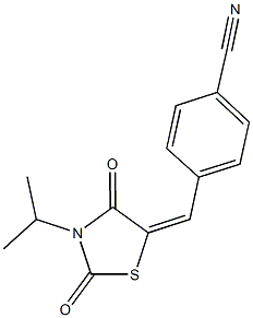 4-[(3-isopropyl-2,4-dioxo-1,3-thiazolidin-5-ylidene)methyl]benzonitrile Struktur