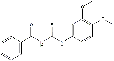 N-benzoyl-N'-(3,4-dimethoxyphenyl)thiourea Struktur