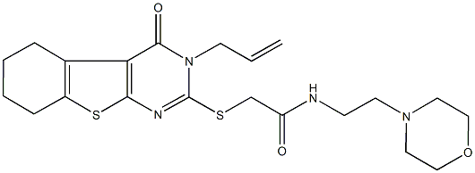 2-[(3-allyl-4-oxo-3,4,5,6,7,8-hexahydro[1]benzothieno[2,3-d]pyrimidin-2-yl)sulfanyl]-N-[2-(4-morpholinyl)ethyl]acetamide Struktur