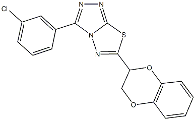 3-(3-chlorophenyl)-6-(2,3-dihydro-1,4-benzodioxin-2-yl)[1,2,4]triazolo[3,4-b][1,3,4]thiadiazole Struktur