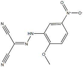 2-({5-nitro-2-methoxyphenyl}hydrazono)malononitrile Struktur