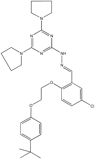 2-[2-(4-tert-butylphenoxy)ethoxy]-5-chlorobenzaldehyde (4,6-dipyrrolidin-1-yl-1,3,5-triazin-2-yl)hydrazone Struktur