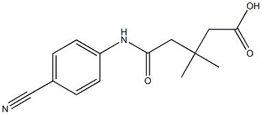 5-(4-cyanoanilino)-3,3-dimethyl-5-oxopentanoic acid Struktur