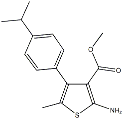 methyl 2-amino-4-(4-isopropylphenyl)-5-methyl-3-thiophenecarboxylate Struktur