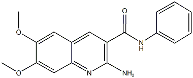 2-amino-6,7-dimethoxy-N-phenylquinoline-3-carboxamide Struktur