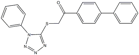 1-[1,1'-biphenyl]-4-yl-2-[(1-phenyl-1H-tetraazol-5-yl)sulfanyl]ethanone Struktur