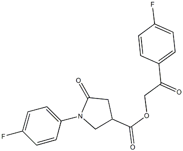 2-(4-fluorophenyl)-2-oxoethyl 1-(4-fluorophenyl)-5-oxo-3-pyrrolidinecarboxylate Struktur