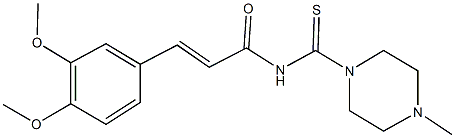 3-(3,4-dimethoxyphenyl)-N-[(4-methyl-1-piperazinyl)carbothioyl]acrylamide Struktur