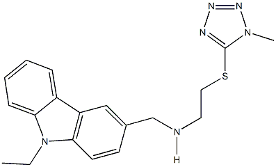 N-[(9-ethyl-9H-carbazol-3-yl)methyl]-N-{2-[(1-methyl-1H-tetraazol-5-yl)sulfanyl]ethyl}amine Struktur