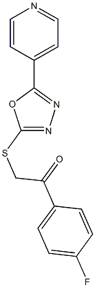 1-(4-fluorophenyl)-2-{[5-(4-pyridinyl)-1,3,4-oxadiazol-2-yl]sulfanyl}ethanone Struktur