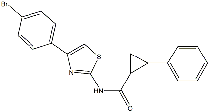 N-[4-(4-bromophenyl)-1,3-thiazol-2-yl]-2-phenylcyclopropanecarboxamide Struktur