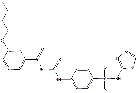 4-({[(3-butoxybenzoyl)amino]carbothioyl}amino)-N-(1,3-thiazol-2-yl)benzenesulfonamide Struktur