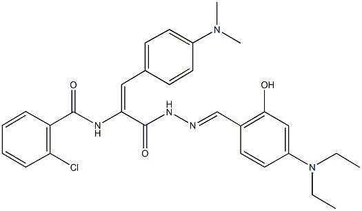 2-chloro-N-{1-({2-[4-(diethylamino)-2-hydroxybenzylidene]hydrazino}carbonyl)-2-[4-(dimethylamino)phenyl]vinyl}benzamide Struktur