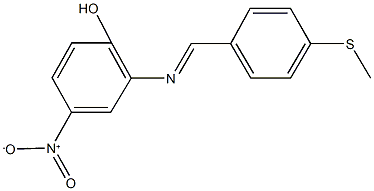 4-nitro-2-{[4-(methylsulfanyl)benzylidene]amino}phenol Struktur