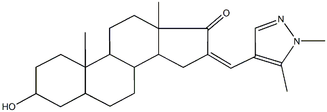 16-[(1,5-dimethyl-1H-pyrazol-4-yl)methylene]-3-hydroxy-10,13-dimethylhexadecahydro-17H-cyclopenta[a]phenanthren-17-one Struktur