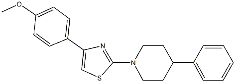 methyl 4-[2-(4-phenyl-1-piperidinyl)-1,3-thiazol-4-yl]phenyl ether Struktur