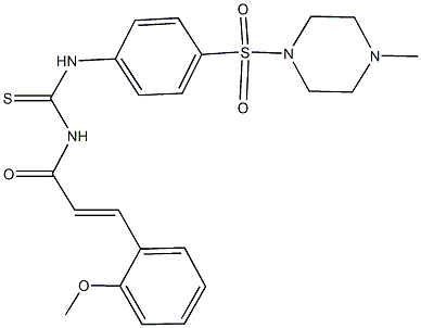 N-[3-(2-methoxyphenyl)acryloyl]-N'-{4-[(4-methyl-1-piperazinyl)sulfonyl]phenyl}thiourea Struktur