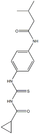 N-[4-({[(cyclopropylcarbonyl)amino]carbothioyl}amino)phenyl]-3-methylbutanamide Struktur