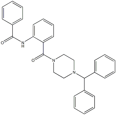 N-{2-[(4-benzhydryl-1-piperazinyl)carbonyl]phenyl}benzamide Struktur