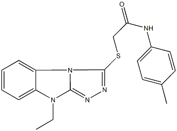 2-[(9-ethyl-9H-[1,2,4]triazolo[4,3-a]benzimidazol-3-yl)sulfanyl]-N-(4-methylphenyl)acetamide Struktur