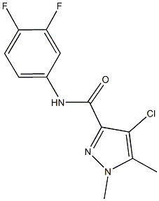 4-chloro-N-(3,4-difluorophenyl)-1,5-dimethyl-1H-pyrazole-3-carboxamide Struktur