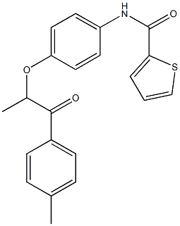 N-{4-[1-methyl-2-(4-methylphenyl)-2-oxoethoxy]phenyl}-2-thiophenecarboxamide Struktur