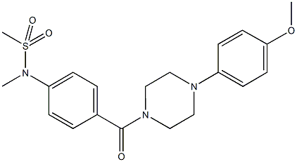 N-(4-{[4-(4-methoxyphenyl)-1-piperazinyl]carbonyl}phenyl)-N-methylmethanesulfonamide Struktur