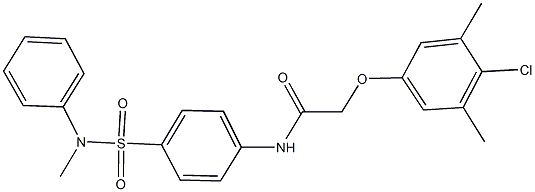 2-(4-chloro-3,5-dimethylphenoxy)-N-{4-[(methylanilino)sulfonyl]phenyl}acetamide Struktur