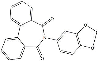 6-(1,3-benzodioxol-5-yl)-5H-dibenzo[c,e]azepine-5,7(6H)-dione Struktur