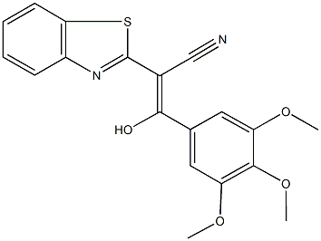 2-(1,3-benzothiazol-2-yl)-3-hydroxy-3-(3,4,5-trimethoxyphenyl)acrylonitrile Struktur