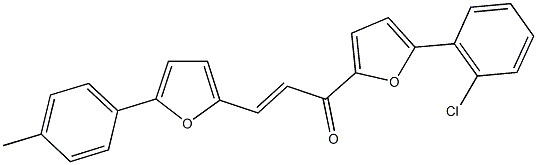 1-[5-(2-chlorophenyl)-2-furyl]-3-[5-(4-methylphenyl)-2-furyl]-2-propen-1-one Struktur