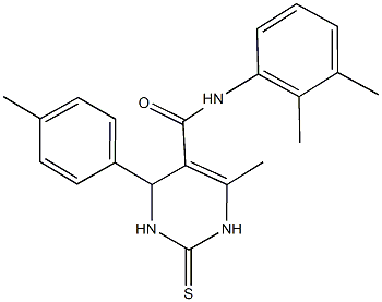 N-(2,3-dimethylphenyl)-6-methyl-4-(4-methylphenyl)-2-thioxo-1,2,3,4-tetrahydropyrimidine-5-carboxamide Struktur