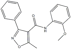 N-(2-methoxyphenyl)-5-methyl-3-phenyl-4-isoxazolecarboxamide Struktur