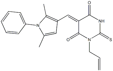 1-allyl-5-[(2,5-dimethyl-1-phenyl-1H-pyrrol-3-yl)methylene]-2-thioxodihydro-4,6(1H,5H)-pyrimidinedione Struktur