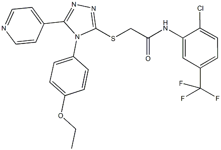 N-[2-chloro-5-(trifluoromethyl)phenyl]-2-{[4-(4-ethoxyphenyl)-5-(4-pyridinyl)-4H-1,2,4-triazol-3-yl]sulfanyl}acetamide Struktur