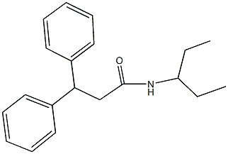 N-(1-ethylpropyl)-3,3-diphenylpropanamide Struktur