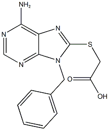 [(6-amino-9-benzyl-9H-purin-8-yl)sulfanyl]acetic acid Struktur