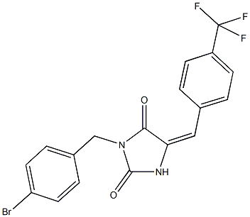 3-(4-bromobenzyl)-5-[4-(trifluoromethyl)benzylidene]-2,4-imidazolidinedione Struktur