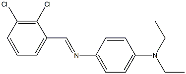 N~1~-(2,3-dichlorobenzylidene)-N~4~,N~4~-diethyl-1,4-benzenediamine Struktur